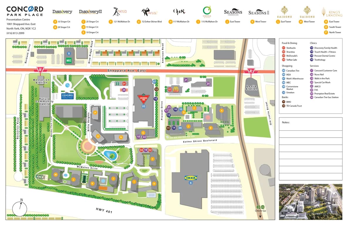 North York Site Map