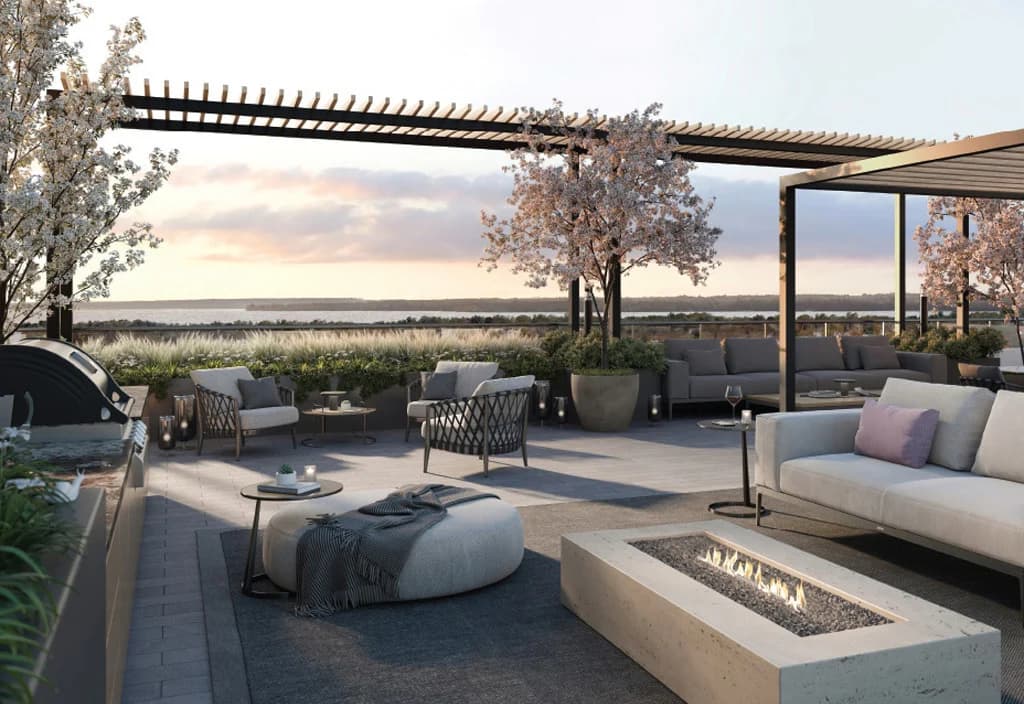 Rooftop Terrace with Fire Pit and Seating Area